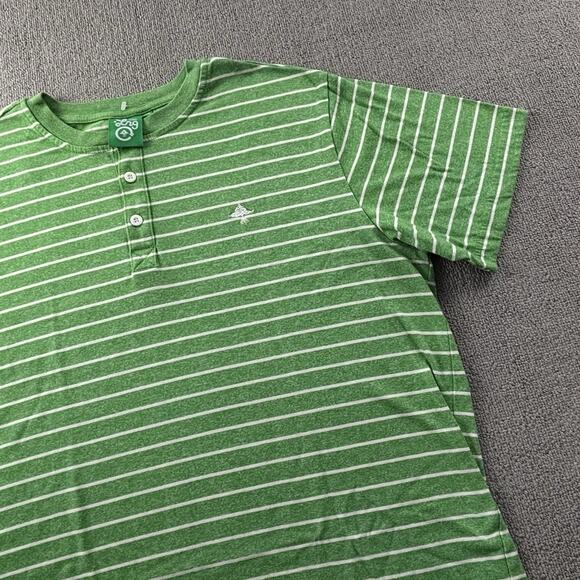 LRG Shirt Adult 2XL XXL Green Striped Henley Short Sleeve Casual Men's - Picture 4 of 14